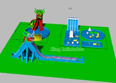China Children Big Dragon Inflatable Water Parks With Blue Water Pool Colorful Strong for sale