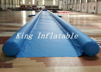 China Commercial Blue City Big Inflatable Slip N Slide With Single Lane 50m Long Durable for sale