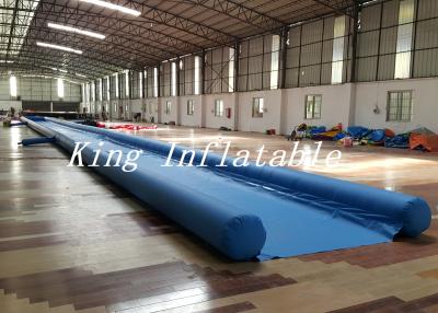China Outdoor 50m Long Inflatable Slide The City With Blue Single Lane for sale