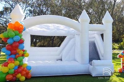 China White Inflatable Bouncer Adult Wedding Party Bouncing Castle Kids Bounce Jump House Combo With Slide for sale