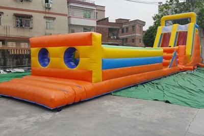 China Largest Kids Inflatable Obstacle Courses Land Sport Game Giant Assault Course for sale