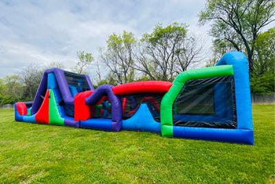 China Large 40 Ft Outdoor Inflatable Obstacle Courses 5k Adults Kids Obstacle Course For Rent for sale