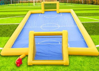China Football Field Outdoor Inflatable Sports Games 0.55mm PVC Waterproof Inflatable Soccer Field For Kids for sale
