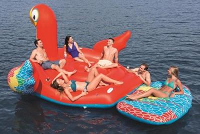China Giant 6 Person Inflatable Parrot Pool Float 4.8m Long X 4m Wide X 2m High Swiming Toy for sale
