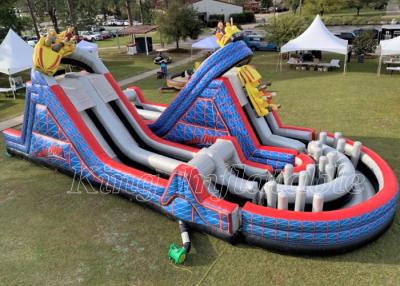 China Backyard Obstacle Course Bounce House PVC Blue Largest Inflatable Obstacle Course Run for sale