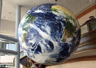 China Giant Advertising Inflatables Word Globe Earth Map Ball LED Hanging Planets for sale