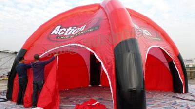 China Red 9m Diameter Spider Inflatable Event Tent With Four Pillar For Commercial Use for sale