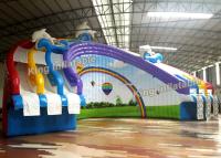 China Colorful Rainbow Arch Shape Inflatable Water Slide With 3 Lane 30mL PVC for sale