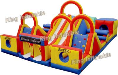 China Colorful 14 * 10m Inflatable Sports Games With Slide And Climbing For Park for sale