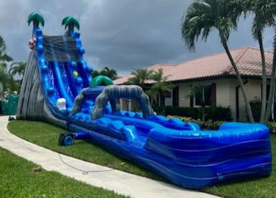 China Large Inflatable Water Slides Blue Outdoor Commercial Grade Inflatable Water Slide for sale