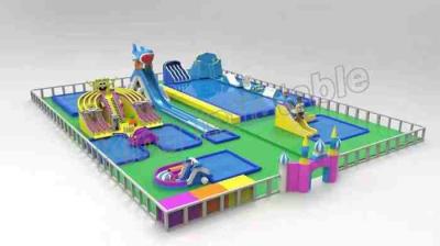 China Plato PVC Tarpaulin Interesting Inflatable Water Parks With Climbing / Slider for sale