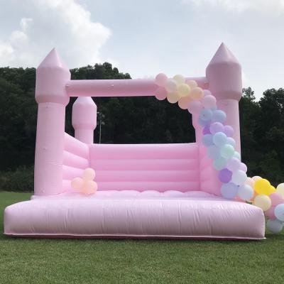 China Wedding Pastel Pink Inflatable Bouncy Jump Castle Ball Pit Mini White Bounce House for sale