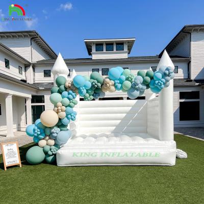 China Custom Wedding Party Inflatable Bouncer White Bouncy House Jumping Castle Commercial Bounce Castle for sale