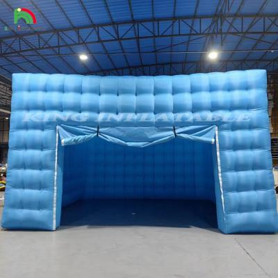 China Customizable Color LED Lighting Mobile Night Club Tent Blue Inflatable Cube Tent Party Tent For Events for sale