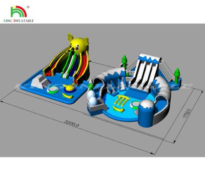 China Inflatable Aqua Play Water Park For Kids And Adults for sale