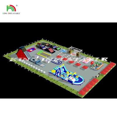 China Inflatable Water Park Kid Adult Commercial Pvc Water Play Equipment Inflatable Land Water Park For City Park for sale