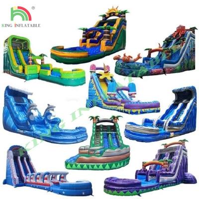 China Outdoor Commercial Large Water Slide Inflatable Backyard Kids Inflatable Water Slide with Swimming Pool for sale