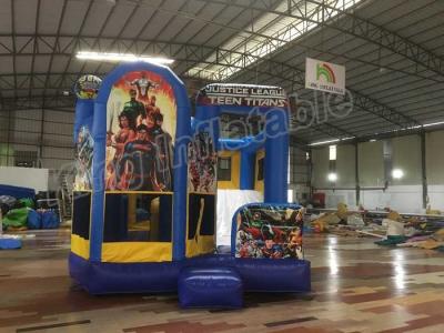 China Justice League Teen Titans Inflatable Jumping Castle For Kids Bouncy Castle for sale
