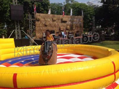 China Outdoor Playground Inflatable Bull Pool Ride On Electric Bull With 0.55mm PVC Tarpaulin for sale