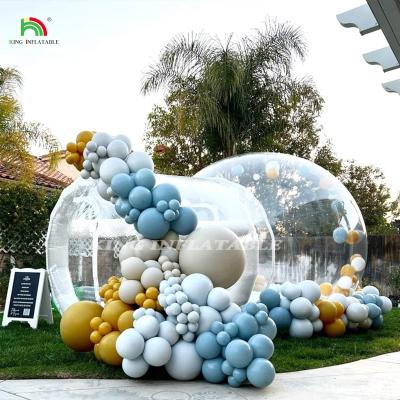 China Outdoor Inflatable Bubble Tent Transparent Crystal Dome Inflatable Bubble Tent With Balloons For Wedding for sale