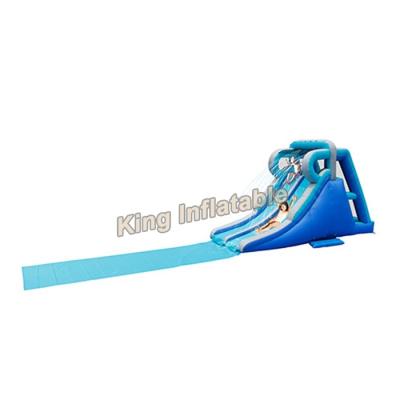 China Double Lane Ocean Commercial PVC Tarpaulin Inflatable Water Slide Blue Huge for sale