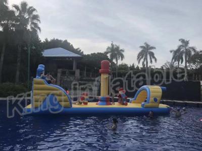 China Commercial Floating Kids Inflatable Water Parks With Slide , Customized Color for sale