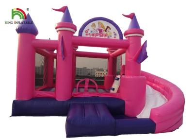 China 6m Inflatable Jumping Castle Large Multiplay Bouncy With Curve Slide for sale