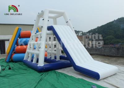 China 7.5 * 3.5 * 4m White Inflatable Jungle Joe Water Toys Climbing Tower For Water Park for sale