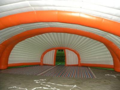 China Large White And Orange PVC Inflatable Event Tent For Out Door Use for sale