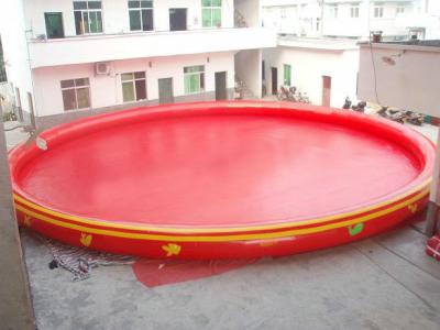 China Red PVC Round Inflatable Swimming Pool / Portable Water Pools for Adults and children for sale