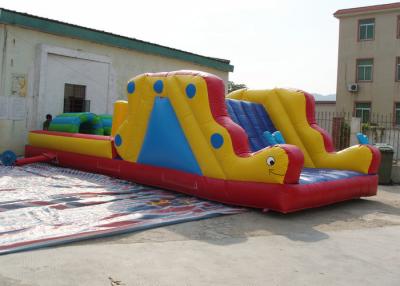 China Giant Commercial Inflatable Obstacle Course with slide / Inflatable Tunnel 10x4m for sale