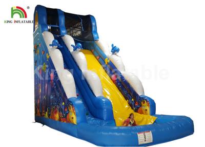 China Puncture - Proof Ocean World Dolphin Inflatable Water Slide / Outdoor Inflatable Playground for sale
