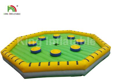 China Outside Yellow Challenge Inflatable Meltdown Sport Game With Rotative Machine for sale