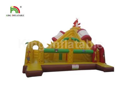 China Customized Size Yellow Inflatable Combo Bounce House / Fun Run Obstacle Course for sale