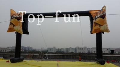China PVC tarpaulin black  inflatable led light advertising arch,water proof and fire retardant for sale