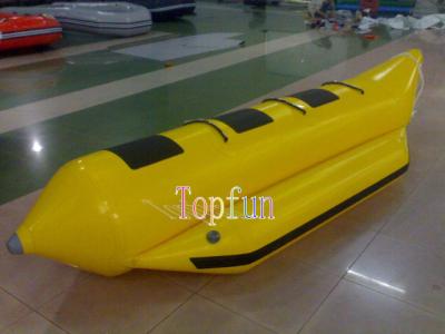 China 3 Person 0.9mm PVC Tarpaulin Water Inflatable Yellow Banana Boat Inflatables / Hot Sale Inflatable Banana Boat for sale