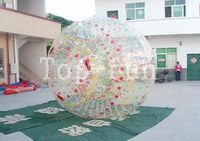 China Playing Center Shining Inflatable Zorb Ball , Inflatable Grass Ball With Colorful Spots for sale