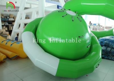 China Green / White UFO Shape PVC Tarpaulin Inflatable Floating Saturn Water Toy For Climbing for sale