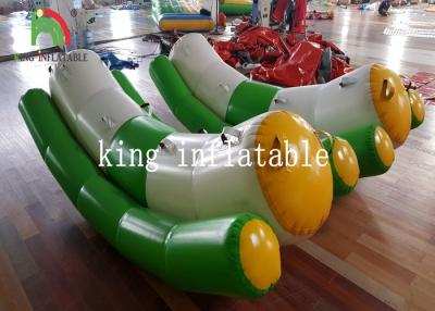 China Green / White Single / Double Tube 0.9mm PVC Inflatable Water Toy / Totter / Seesaw for sale