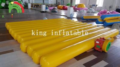 China Heat Sealed Yellow Inflatable Water Toys / PVC L 4.5m * D 0.3m Gateway / Marker Buoys for sale