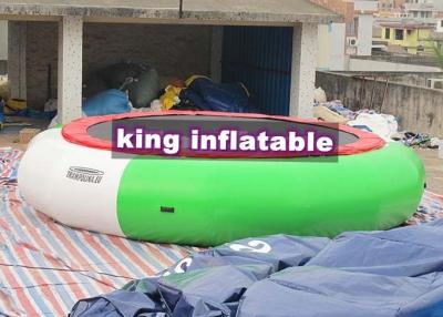 China Aquatic Green / White Jumping Inflatable Water Toy , PVC 5m Diameter Water Trampoline for sale