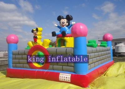 China Lovely Mickey Kids Inflatable Amusement Park For Jumping Fun 0.45mm - 0.55mm PVC for sale
