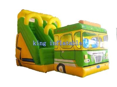 China PVC Tarpaulin Inflatable Water Slide  Double Stitched Fresh Lovely Bus Style for sale