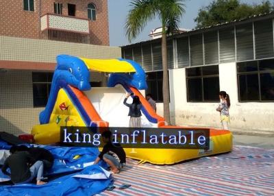 China 7 x 3m Cute Inflatable Water Slide Yellow Plato PVC Tarpaulin Pool Slide For Kids for sale