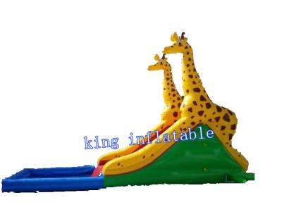 China Safety Handles Carambole Inflatable Water Slide With Inground Pool For Kids for sale