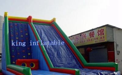 China Custom Blue Inflatable Water Slide , Kids Entertainment Climbing Wall Inflatable Toys Slide for sale