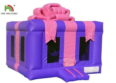 China Customized Pink 4X4m Inflatable Gift Box Blow Up Jumping Castle For Party for sale