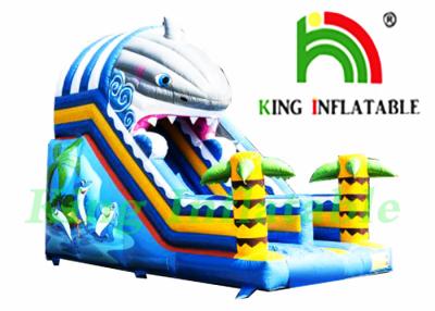 China Single Lane 0.55mm PVC Tarpaulin Inflatable Dry Slide / CE Shark Inflatable Slide for sale