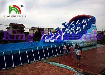 China Giant Outdoor Inflatable Water Parks With Slide And above ground swimming pool for sale