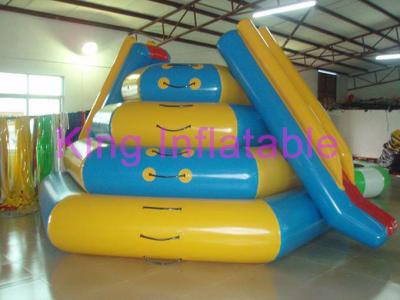 China Blue / Yellow Giant Blow up Water Toy CE 0.9mm PVC Tarpaulin Slide For Water Equipment for sale